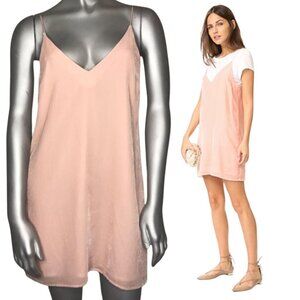 Amanda Uprichard Kendall Blush Pink Velvet Slip Tank Sleeveless Dress P XS